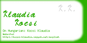 klaudia kocsi business card